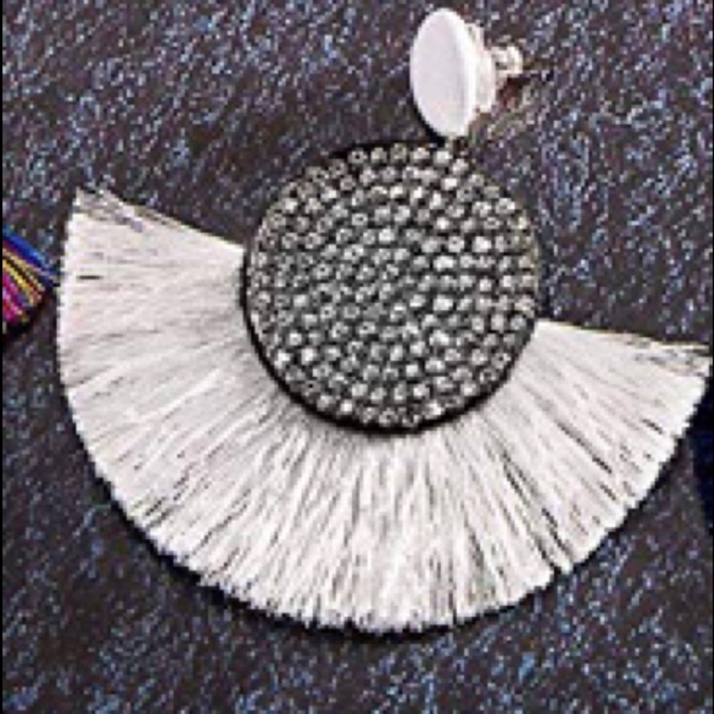 Make offer! White tassel earrings